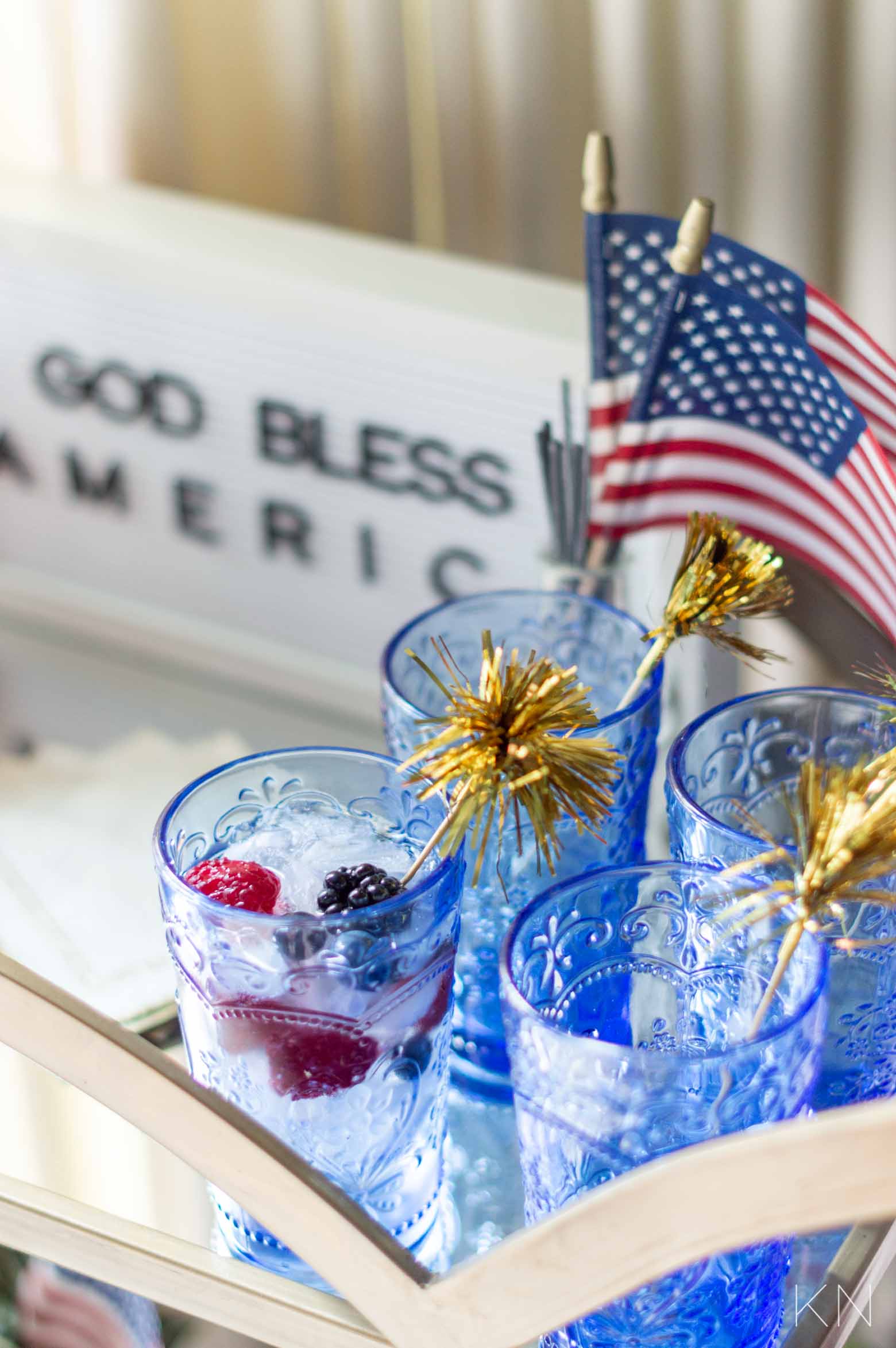 Fourth of July Red White and Blue Cocktail Idea