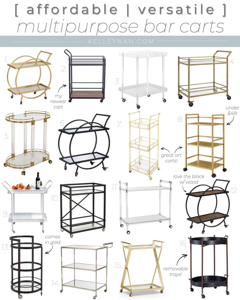 40 Bar Cart Ideas & Ways to Use Bart Carts Around the House Kelley Nan