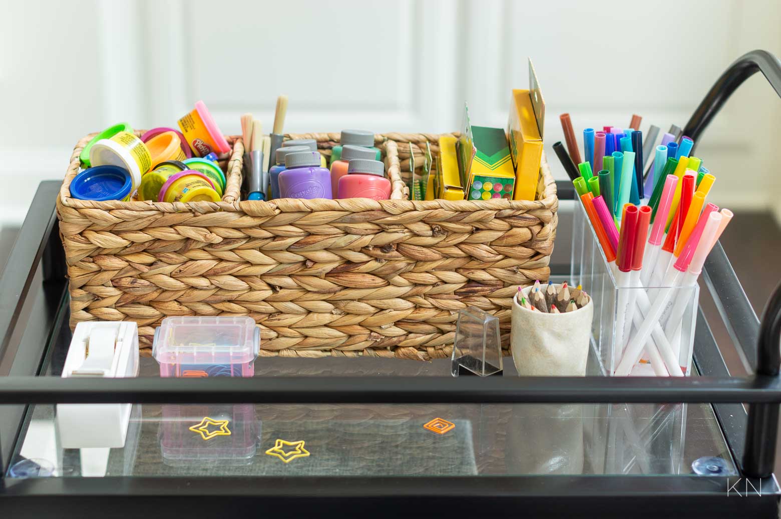 Art Supplies Themed Rolling Cart