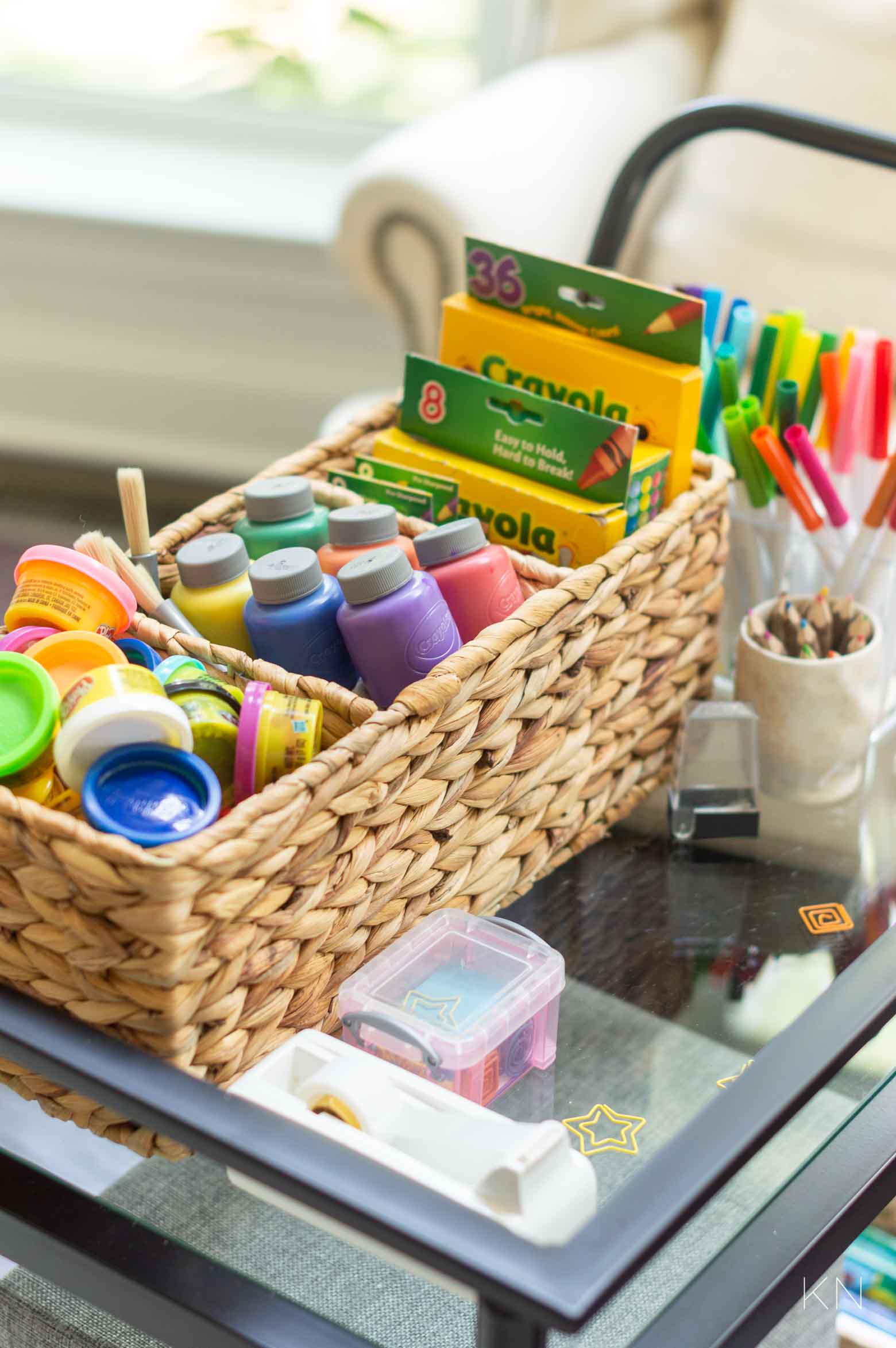 Art Supplies Themed Rolling Cart