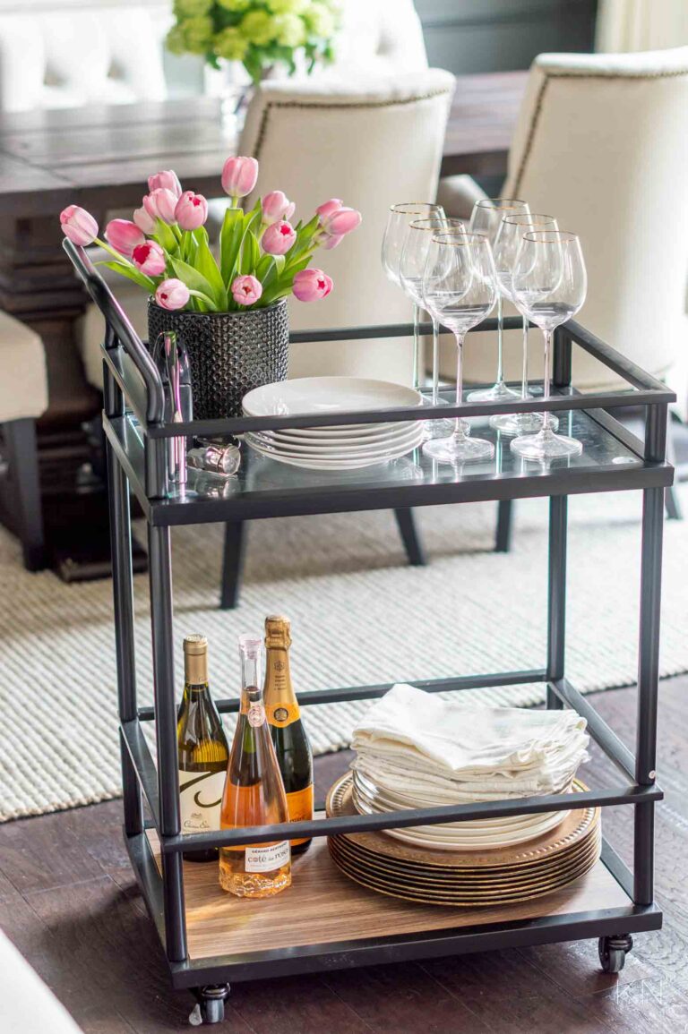 40 Bar Cart Ideas & Ways to Use Bart Carts Around the House- Kelley Nan