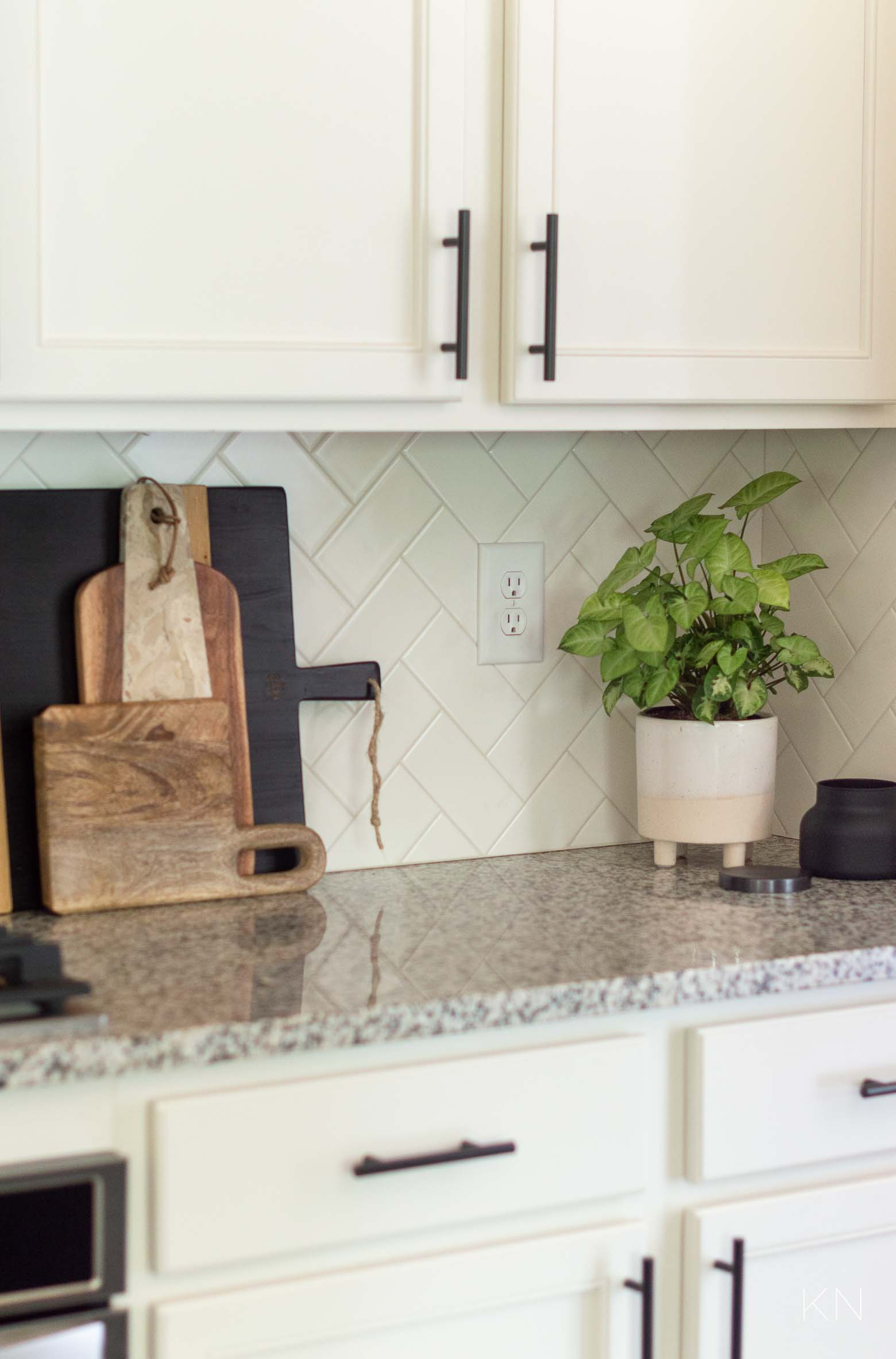 Herringbone White Subway Tile Backsplash and Affordable Ways to Update Your Kitchen