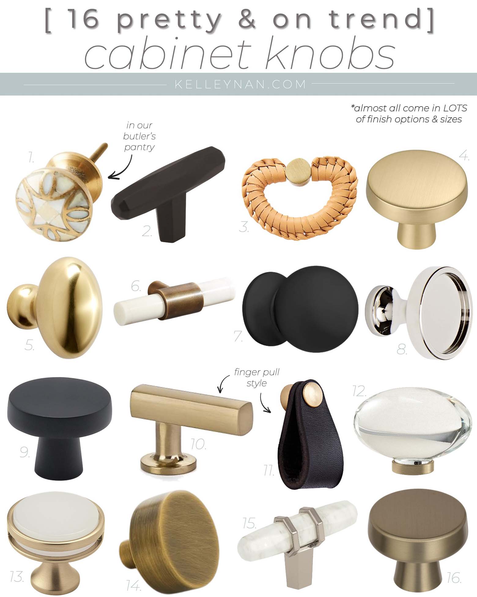 16 Pretty Cabinet Knobs for the Kitchen, Bathroom, and Accent Pieces of Furniture Like Dressers!