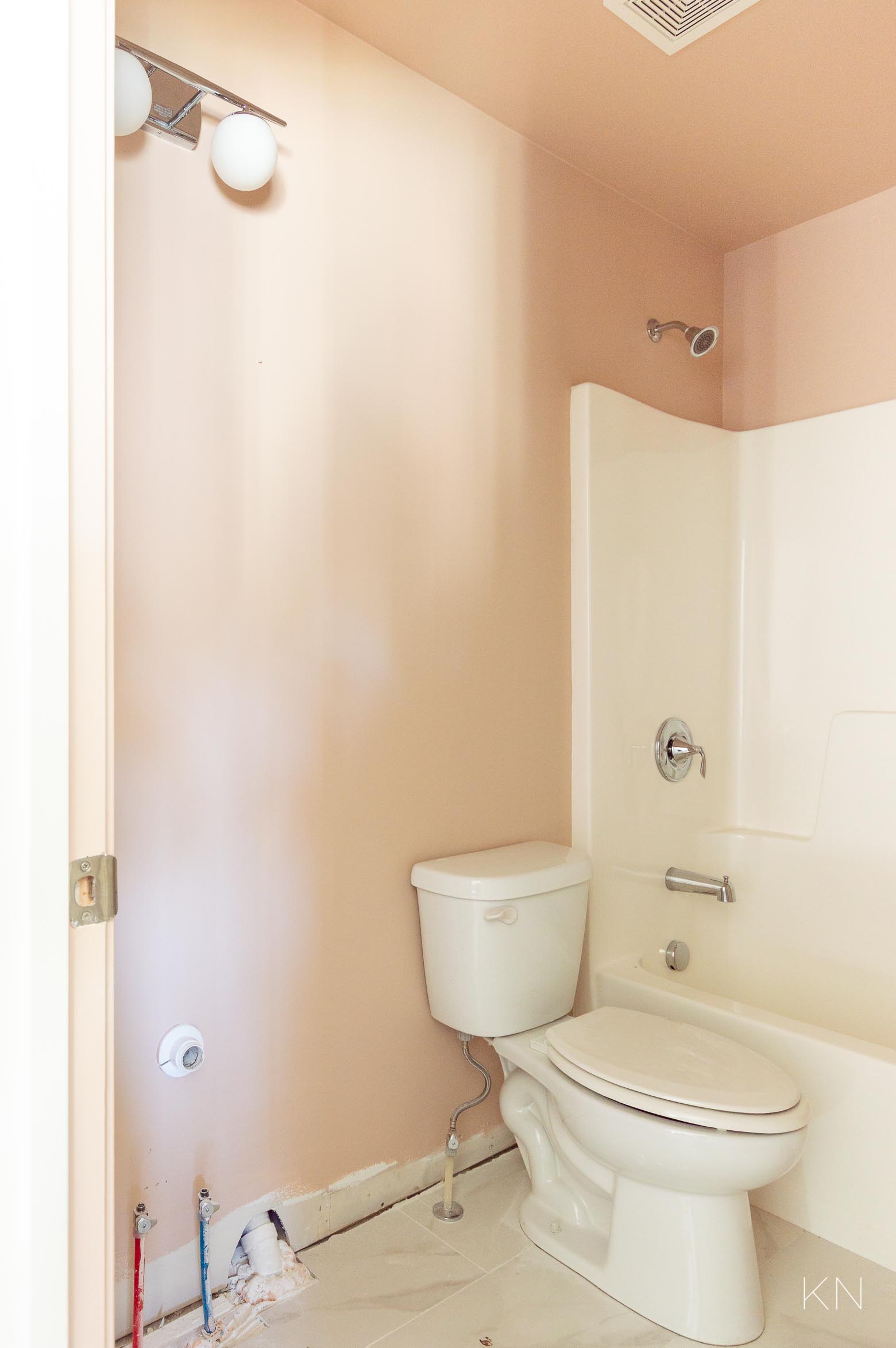 Pink Bathroom In Farrow Ball Setting