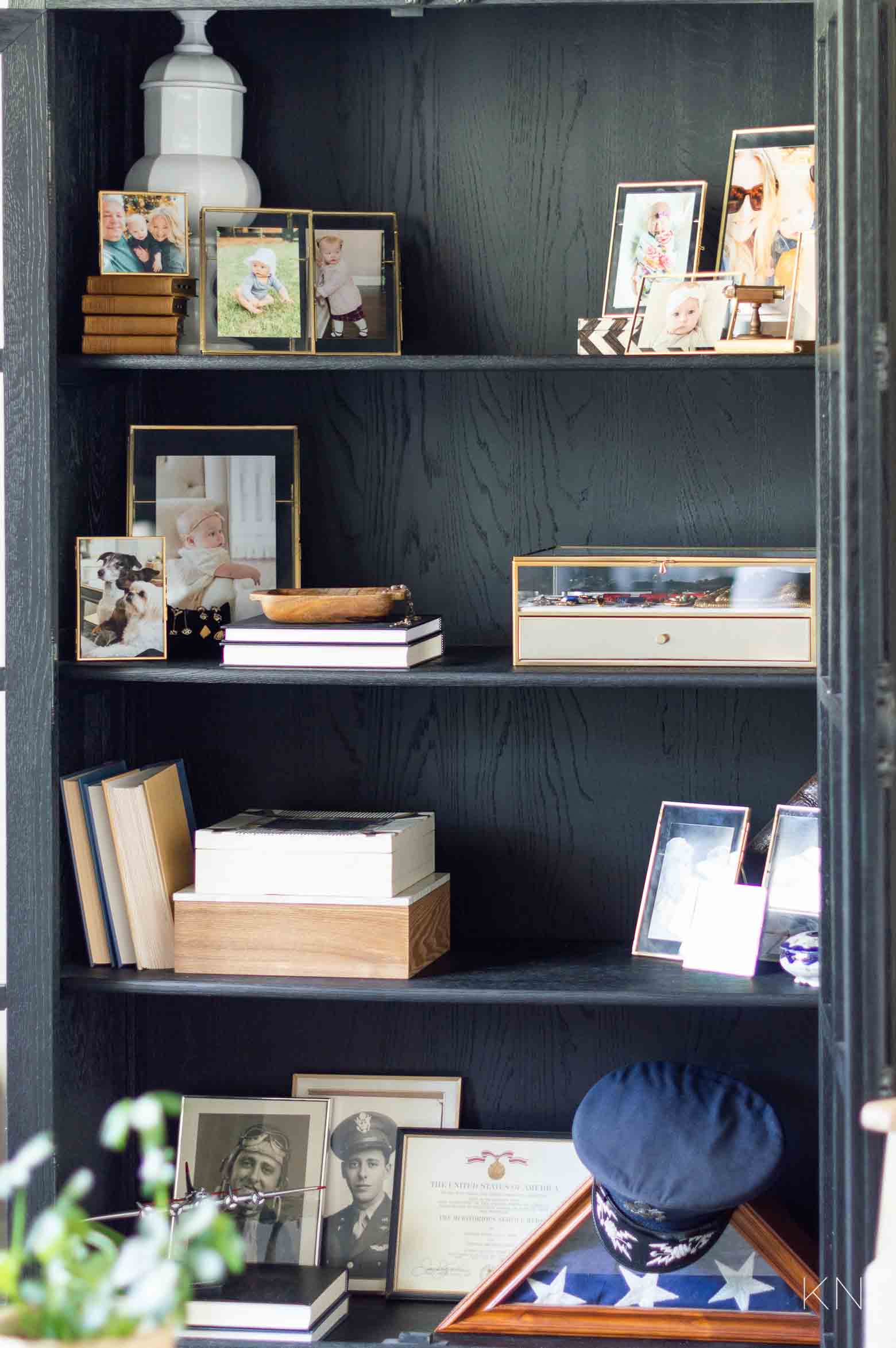 How to Style Shelves in a Glass Door Cabinet