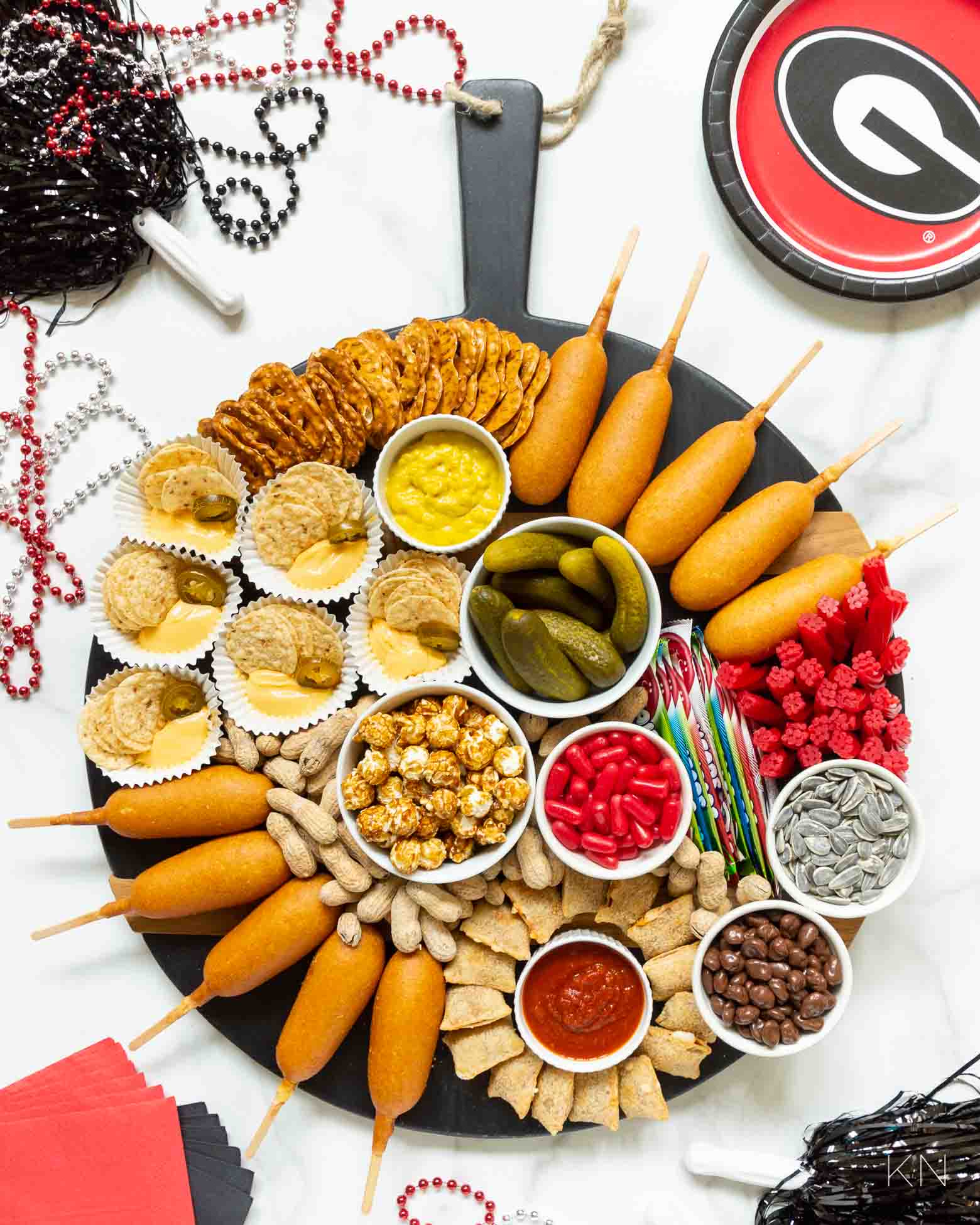 Tailgate Football Charcuterie Board for Game Day