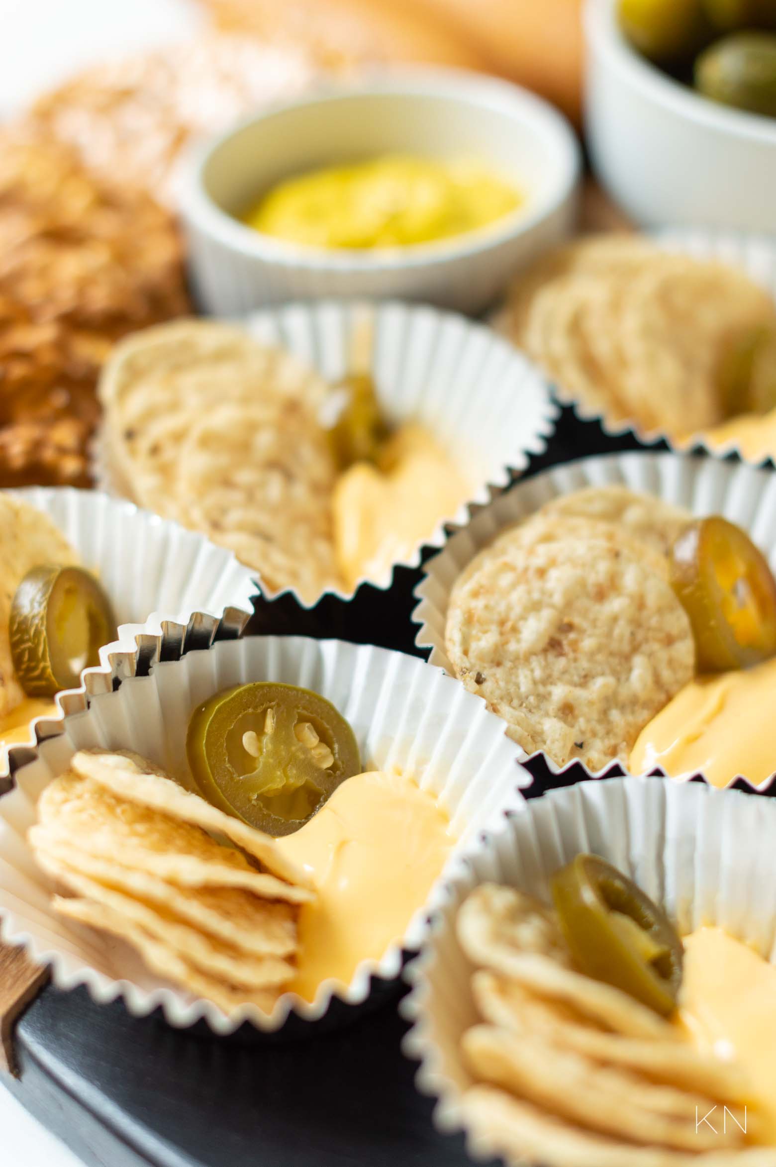 Football Food for a Tailgate Party at Home -- Individual Nachos with Cheese Cups!