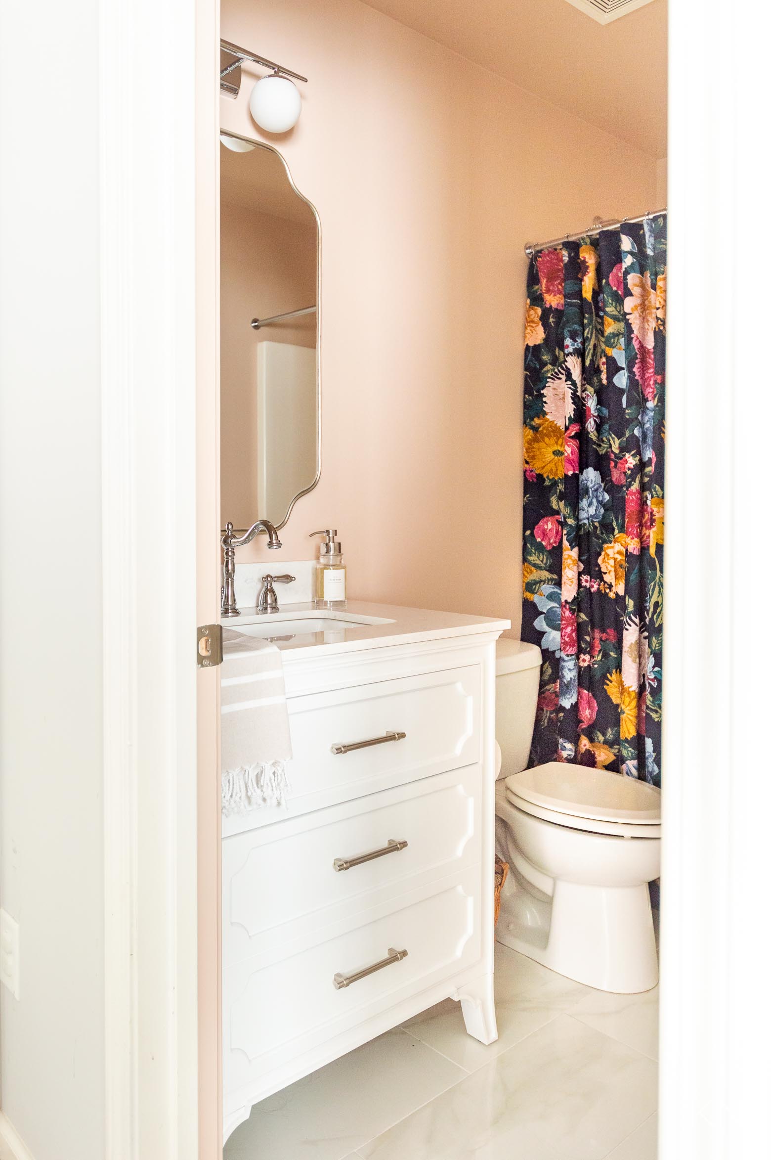 Pink Bathroom Makeover Reveal -- Remodel on a Budget