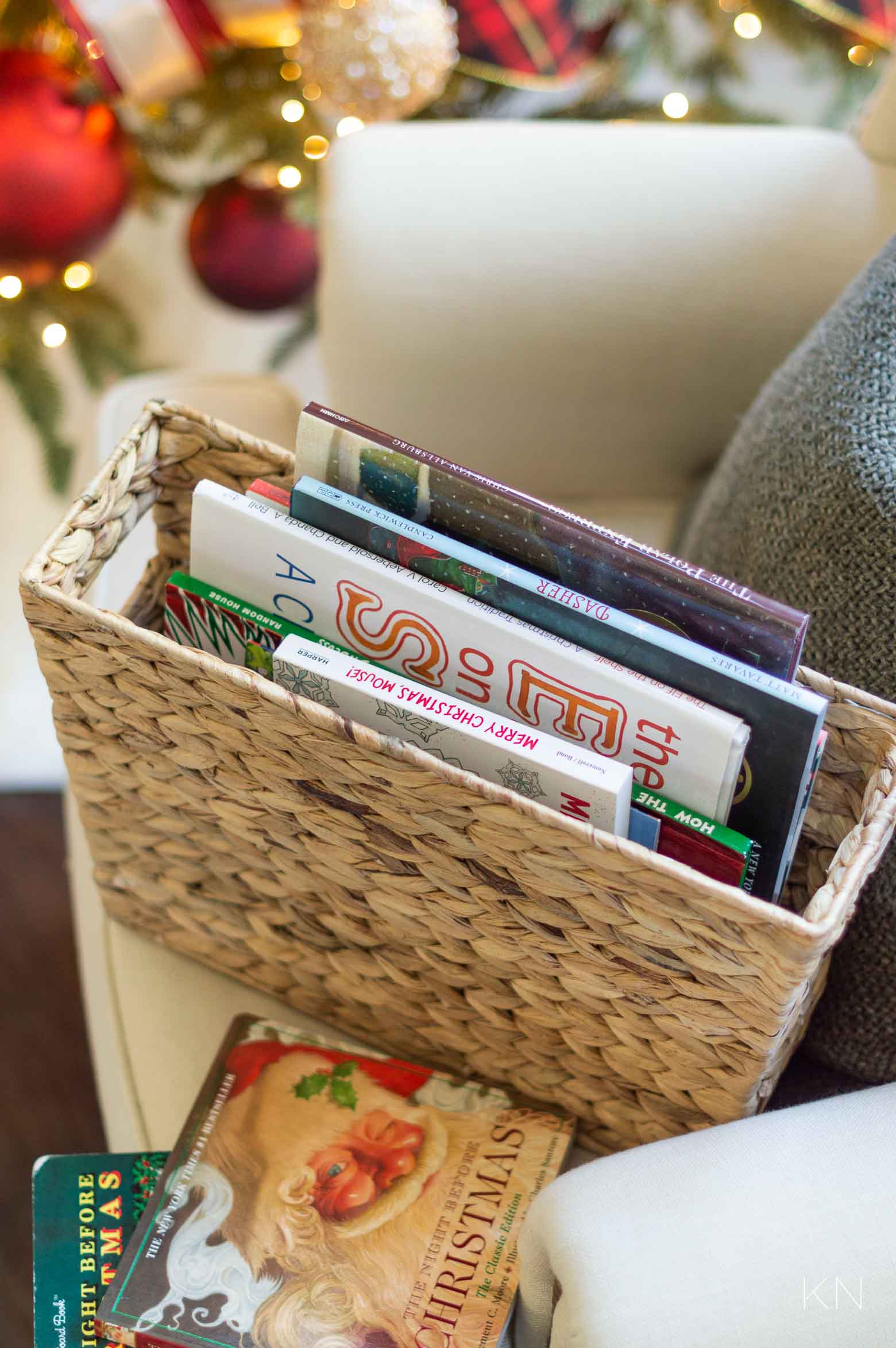 Idea to Store and Display Christmas Books