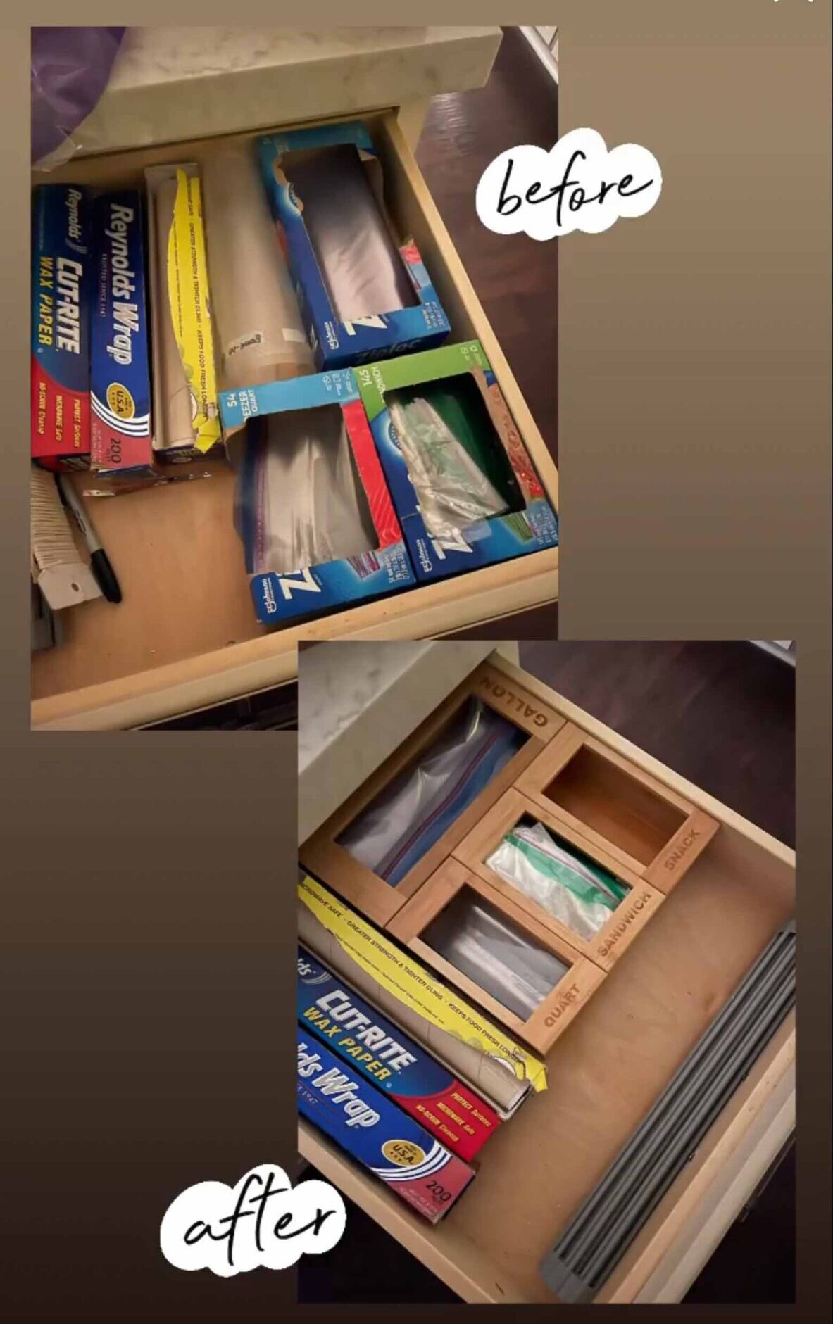 Favorite Drawer Organizer for Baggies