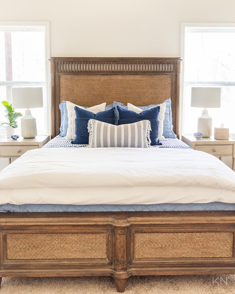 Blue & White Bedding & 7 Tips for the Perfectly Layered Bed! - Kelley Nan