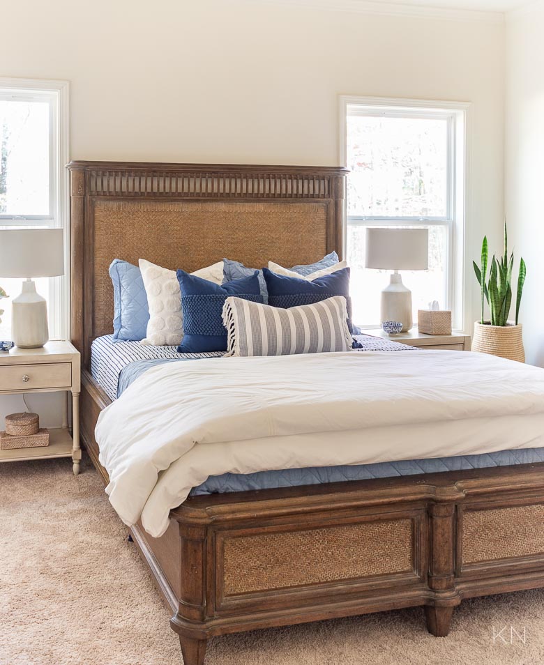 Blue & White Bedding & 7 Tips for the Perfectly Layered Bed! - Kelley Nan