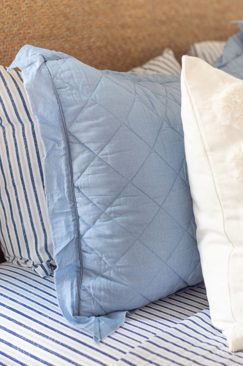 Blue & White Bedding & 7 Tips for the Perfectly Layered Bed