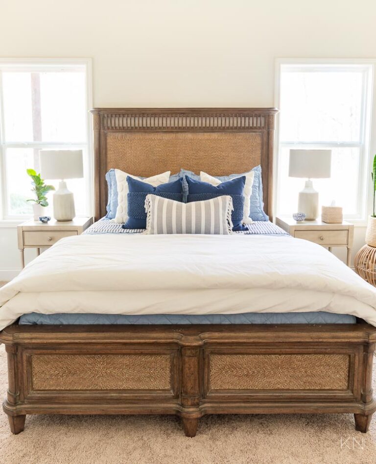 Blue & White Bedding & 7 Tips for the Perfectly Layered Bed! - Kelley Nan