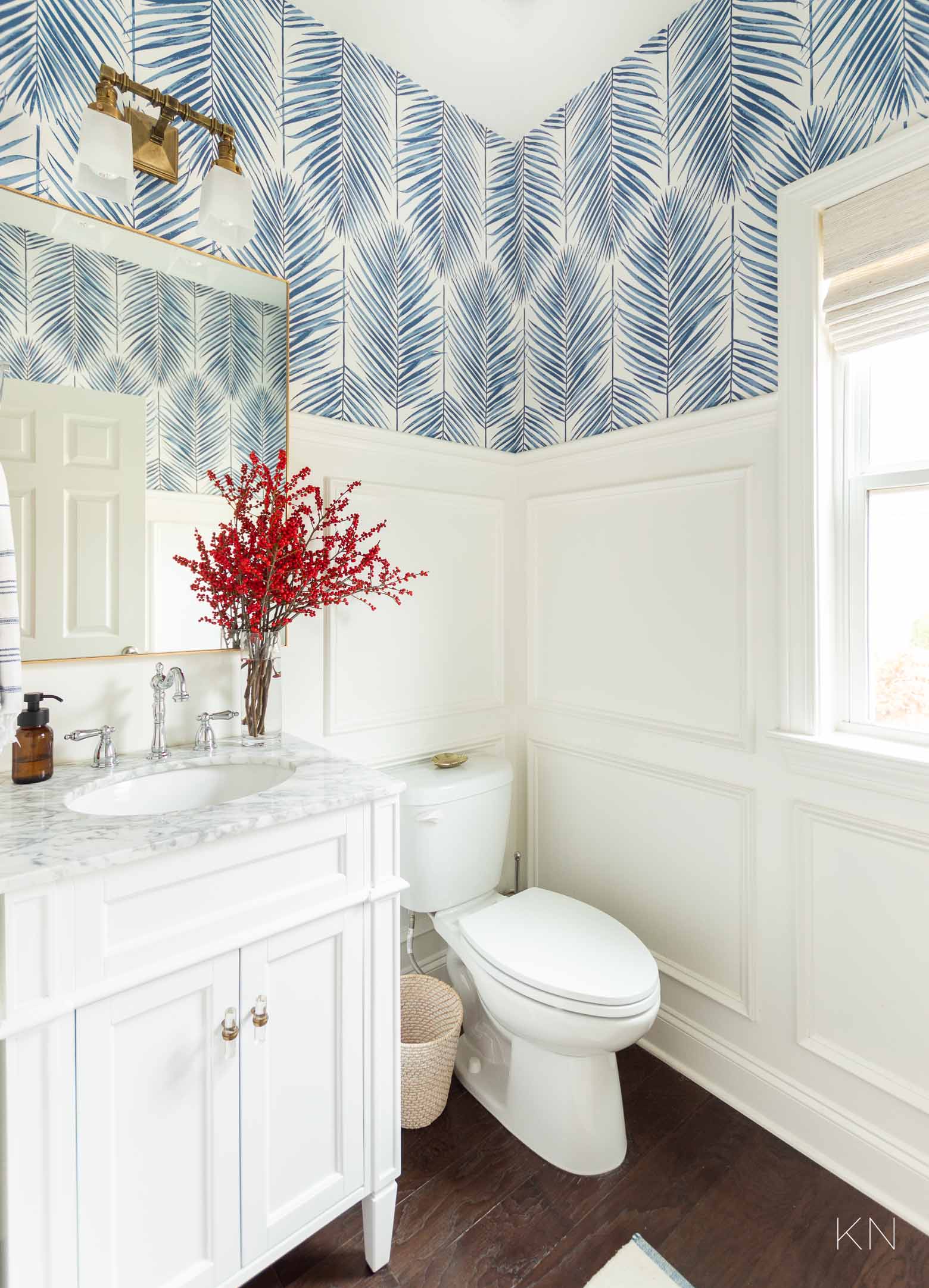 Coastal Powder Room - A Modern, Classic Design - Kelley Nan