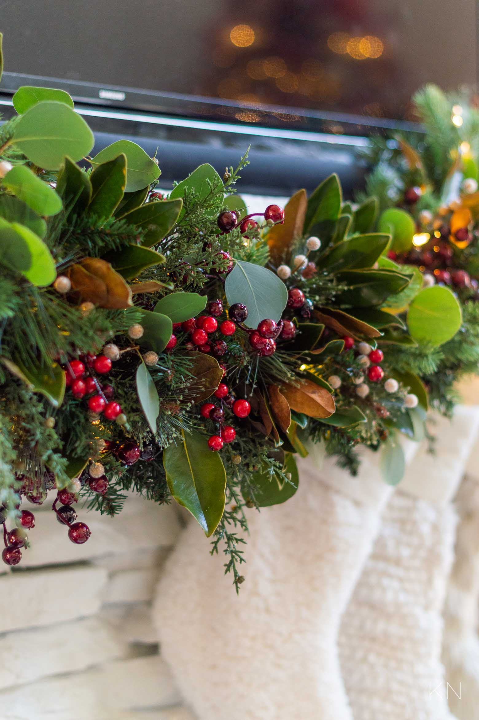 Christmas Mantel and Fireplace Garland Decor