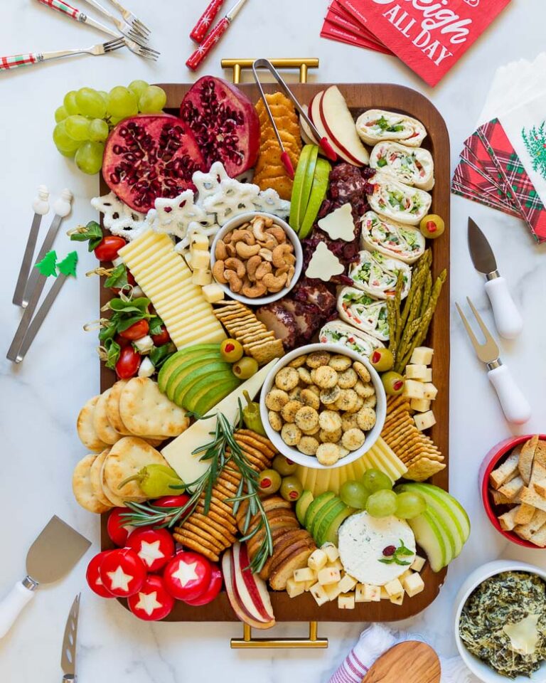 Red & Green Christmas Charcuterie Board for Holiday Hosting- Kelley Nan