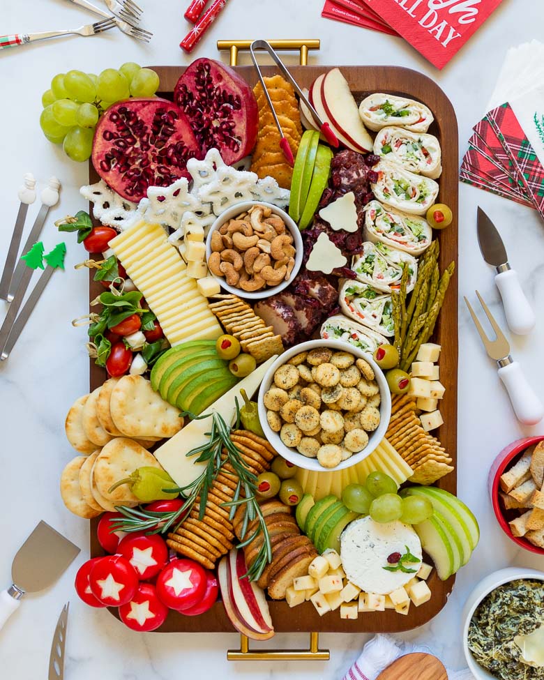Holiday Entertaining with a Red and Green Christmas Charcuterie Board
