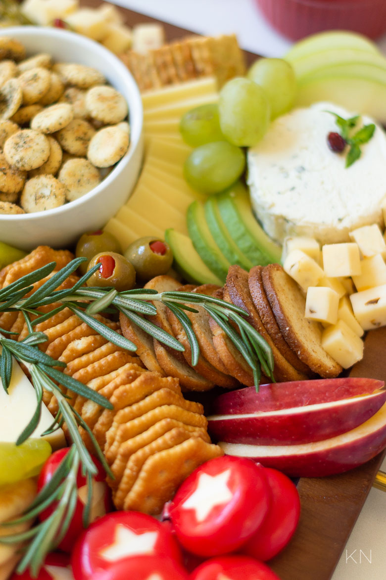 Ingredients for a Red and Green Christmas Charcuterie Board