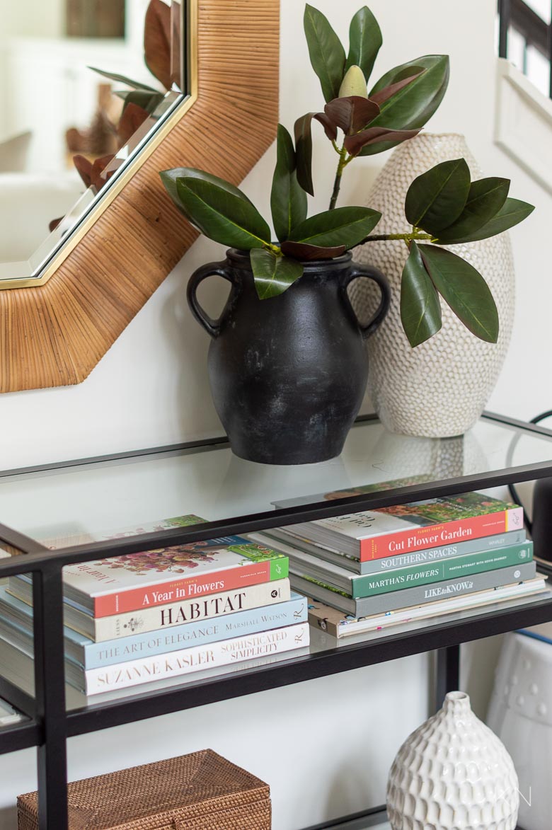 Winter Shelf and Console Table Styling