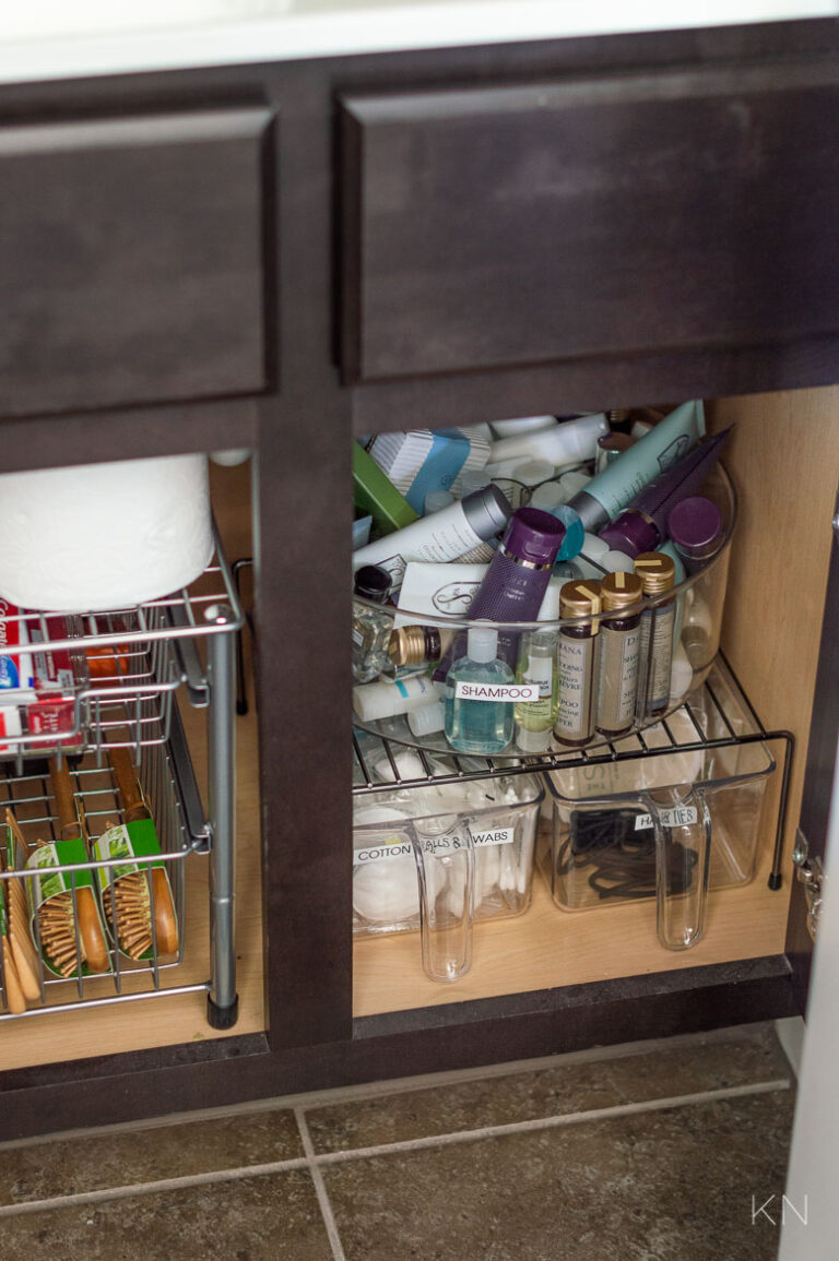 Organization Ideas When There's No Drawers in the Bathroom- Kelley Nan