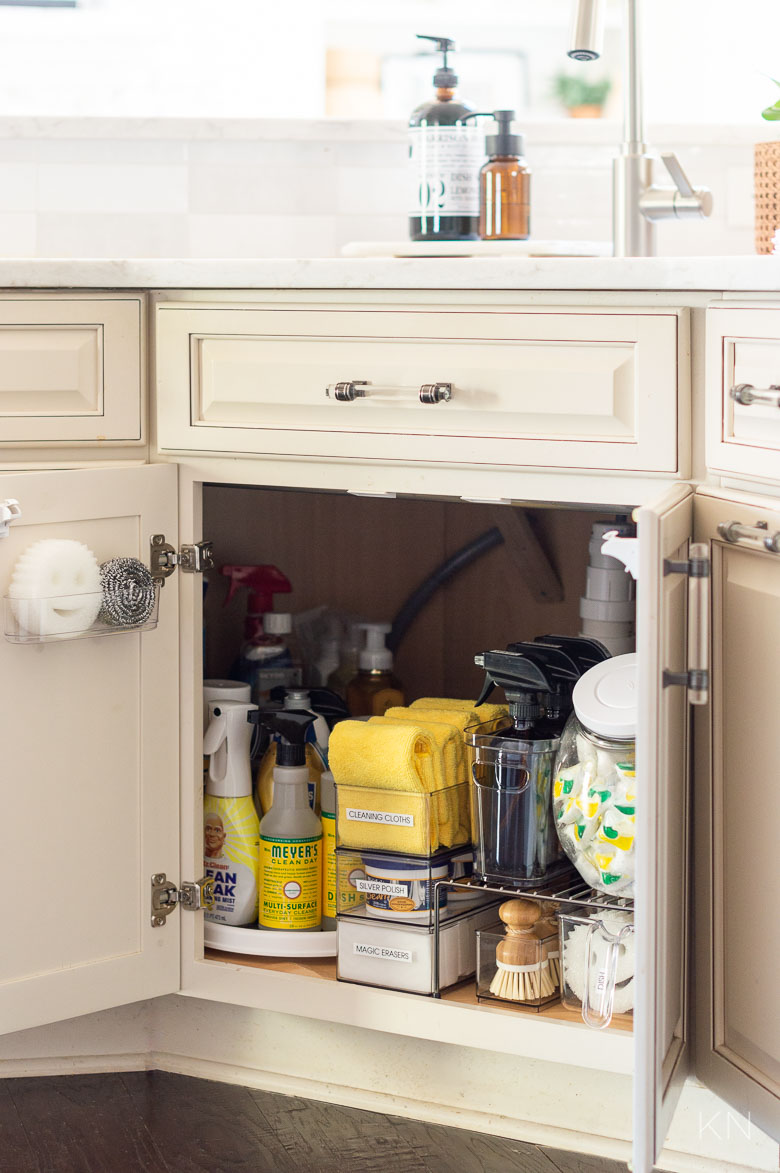 Under the Kitchen Sink Organizing for Awkward Cabinets