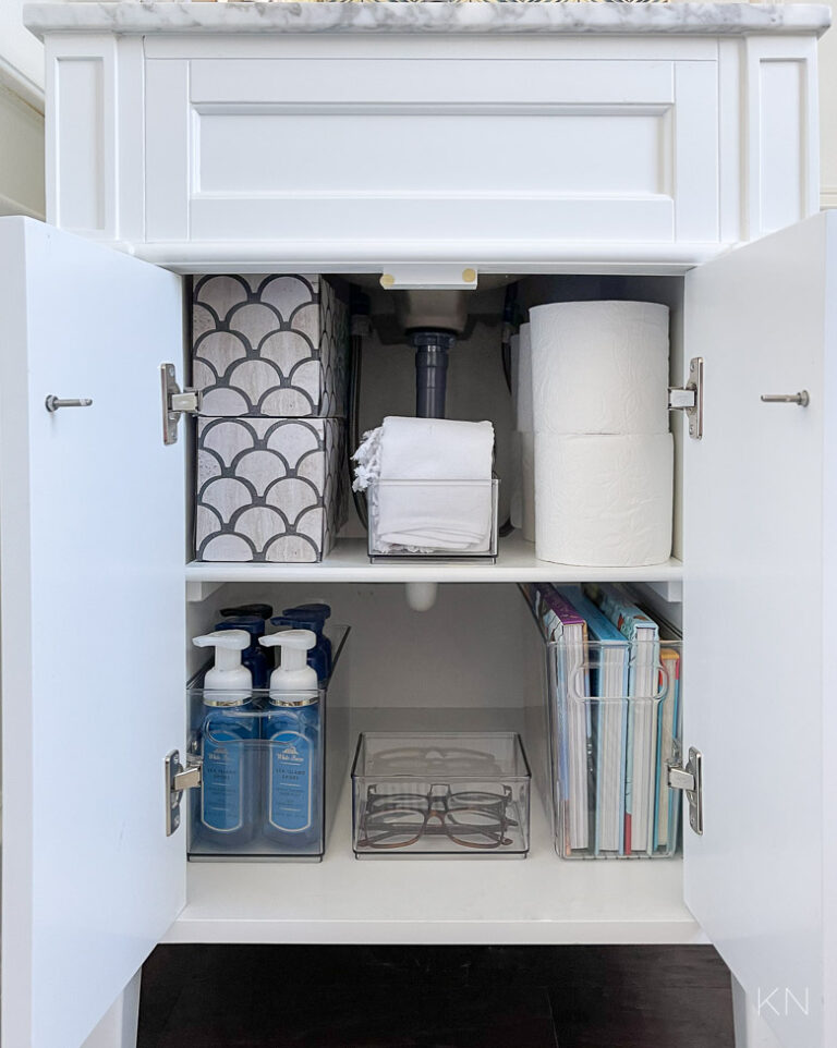 Organization Ideas When There's No Drawers in the Bathroom- Kelley Nan