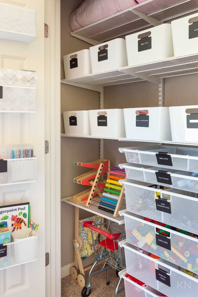 Playroom Storage Ideas & Playroom Closet Organization - Kelley Nan