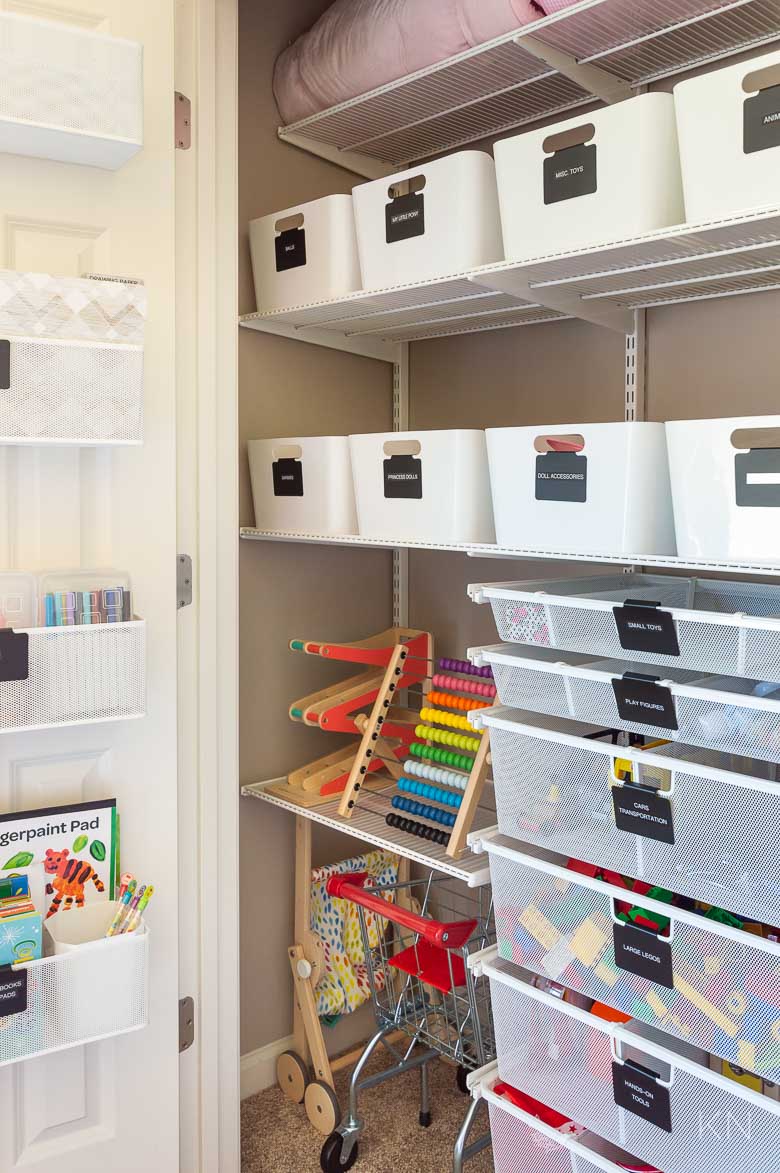 Playroom Storage Ideas & Playroom Closet Organization - Kelley Nan