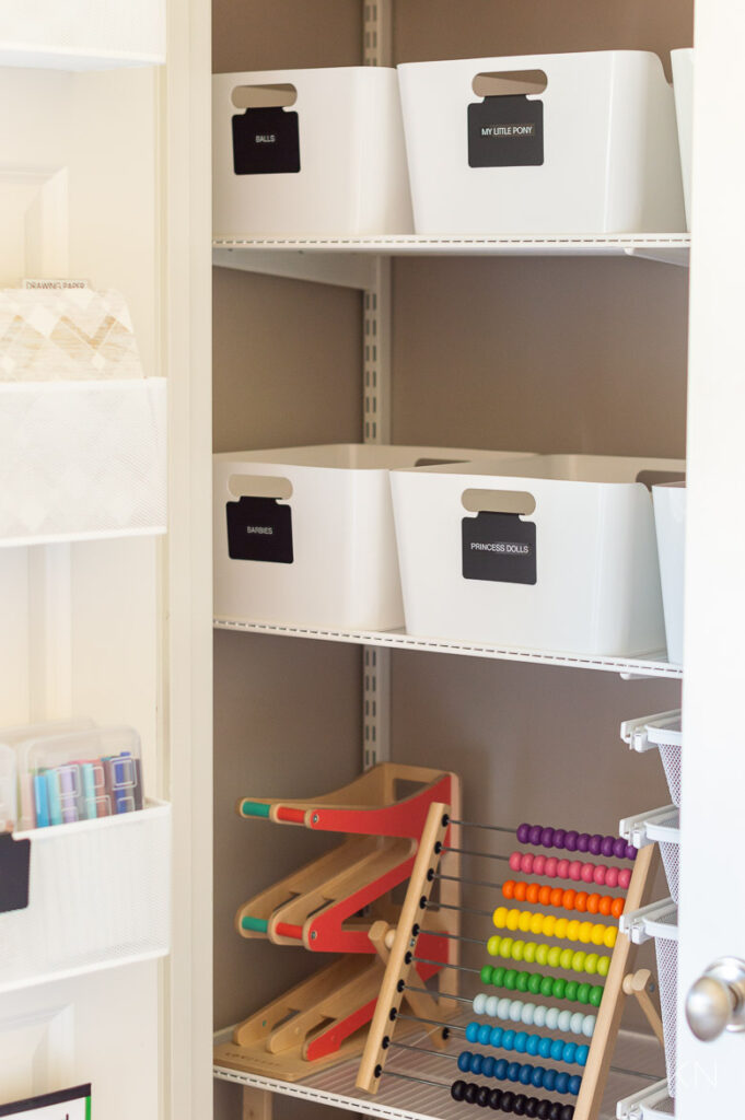 Playroom Storage Ideas & Playroom Closet Organization - Kelley Nan