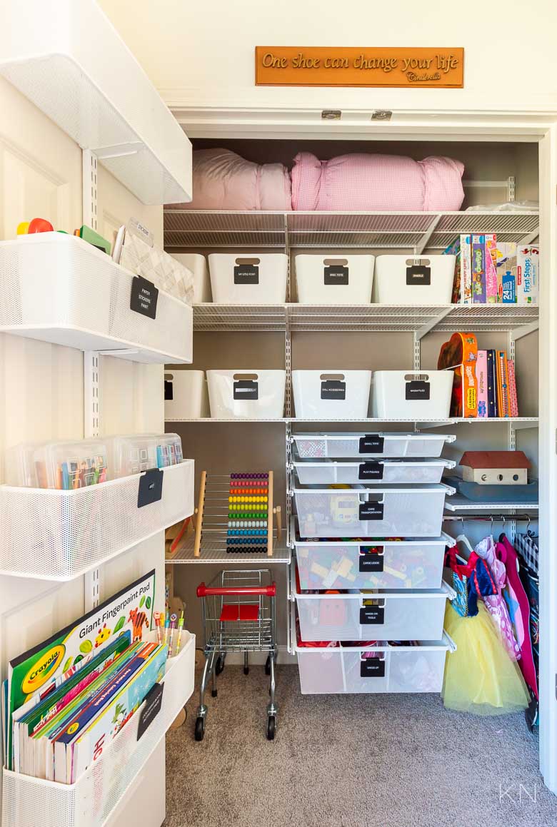 Playroom Storage Ideas & Playroom Closet Organization - Kelley Nan