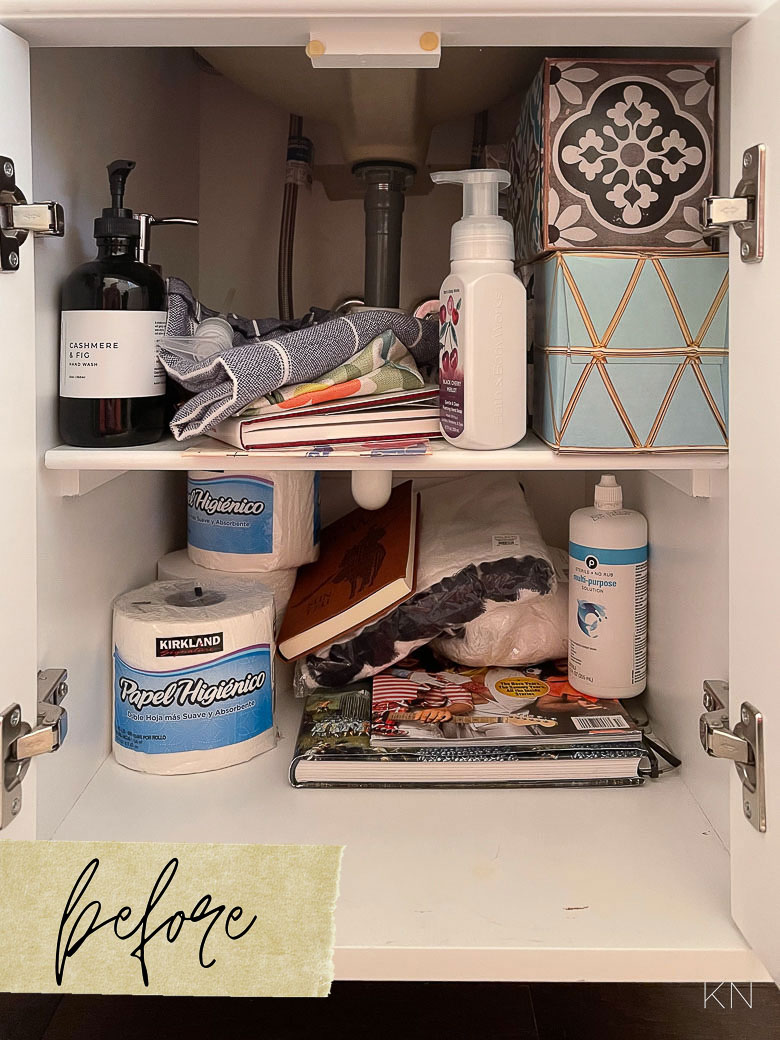 Organization Ideas When There's No Drawers in the Bathroom- Kelley Nan