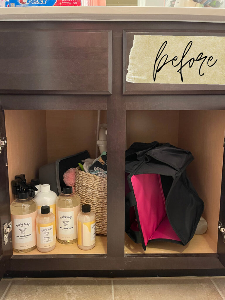 Organization Ideas When There's No Drawers in the Bathroom- Kelley Nan