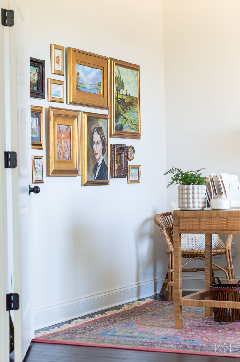 Home Office Vintage and New Gallery Wall