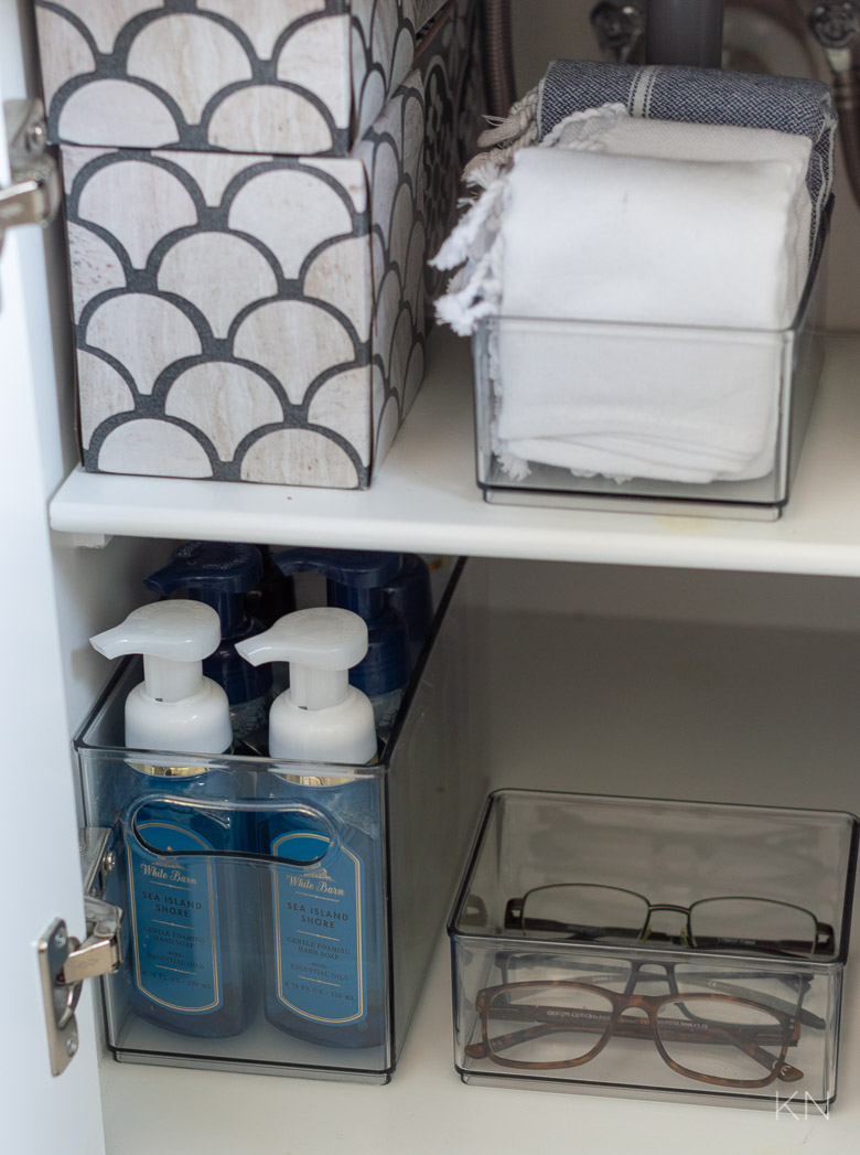 How to Organize a Powder Room Vanity with No Drawers
