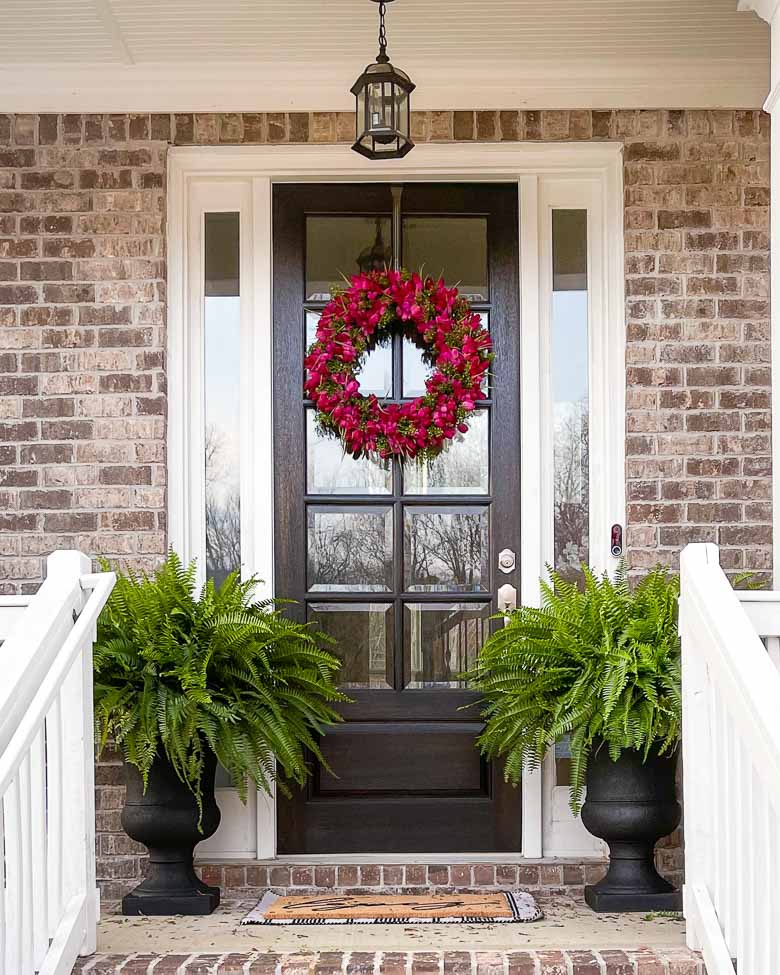 Year Round Fern Wreath for Front Door Display