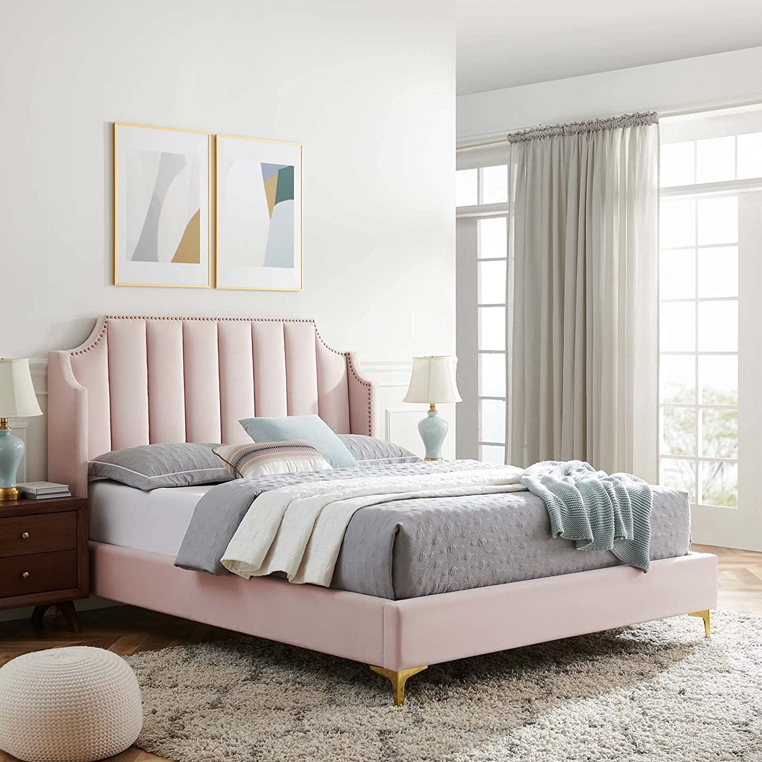 Tufted bed deals with bench