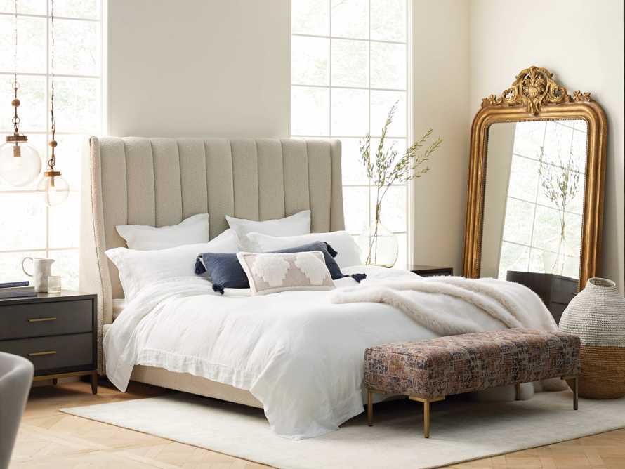 Channel tufted store bed frame