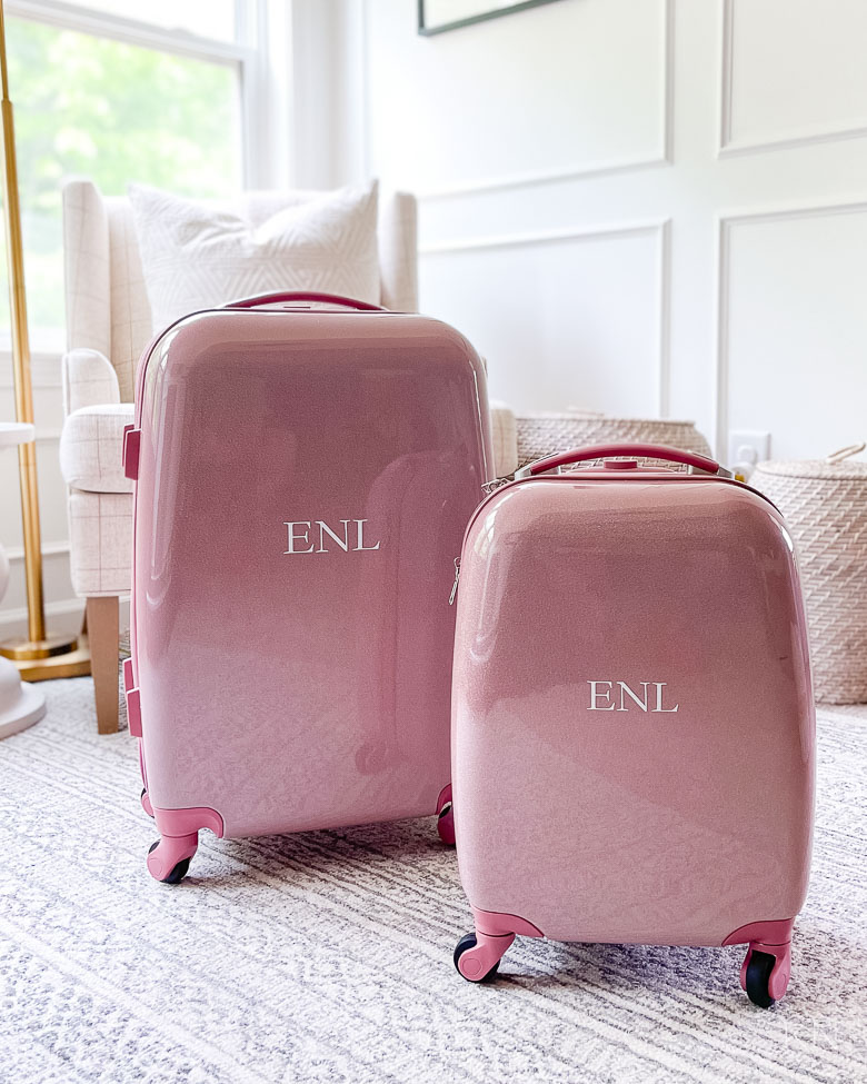 Mackenzie Pink Sparkle Glitter Hard-Sided Luggage