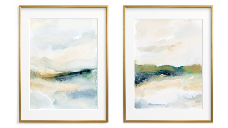 watercolor beach gallery wall paintings