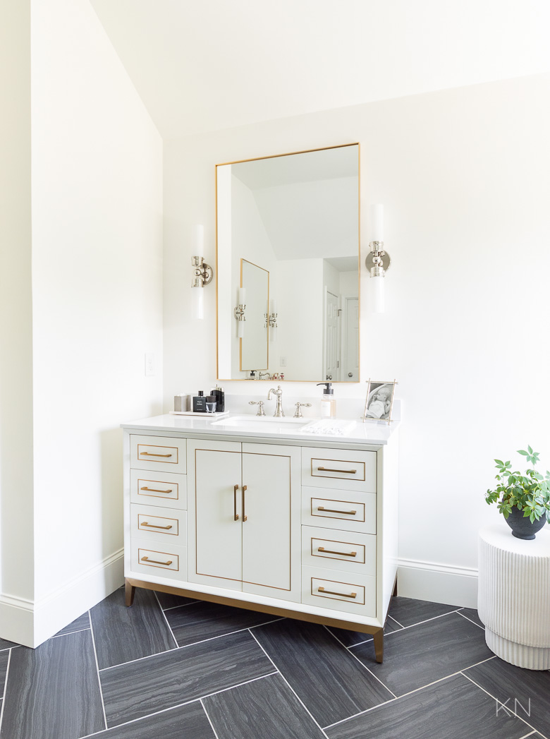 Primary Bathroom Remodel with Gold & Polished Nickel Accents