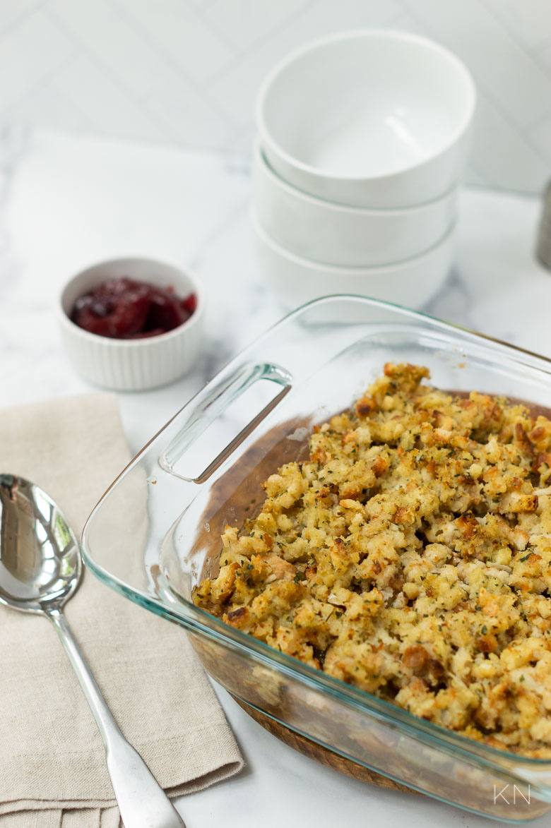 How to Make Turkey and Dressing Casserole with Thanksgiving Leftovers