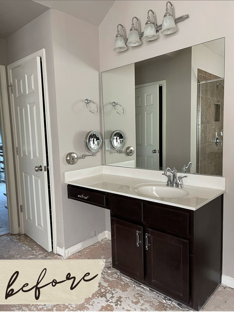 Before and After Primary Bathroom Makeover Reveal