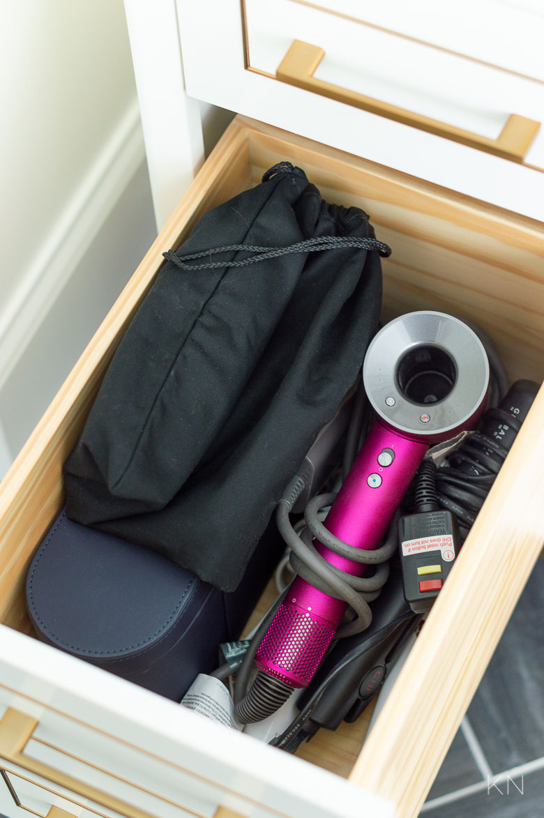 Deep Drawers for Hair Tools & Other Vanity Organizing Ideas