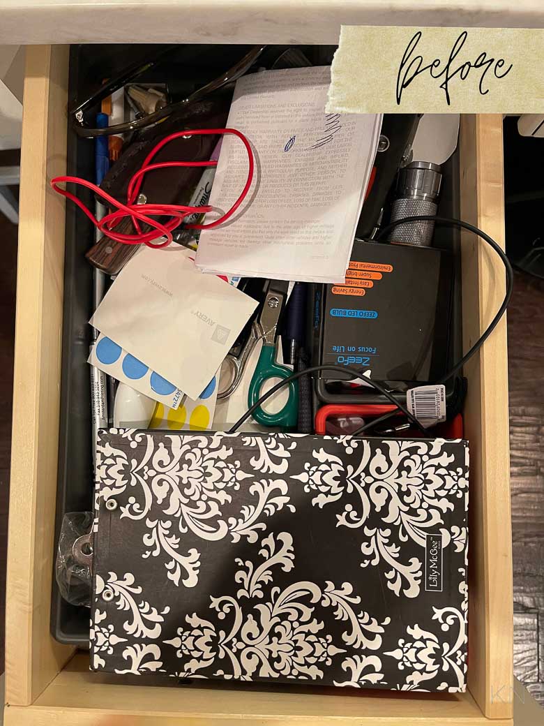 Organized Junk Drawers Before & After
