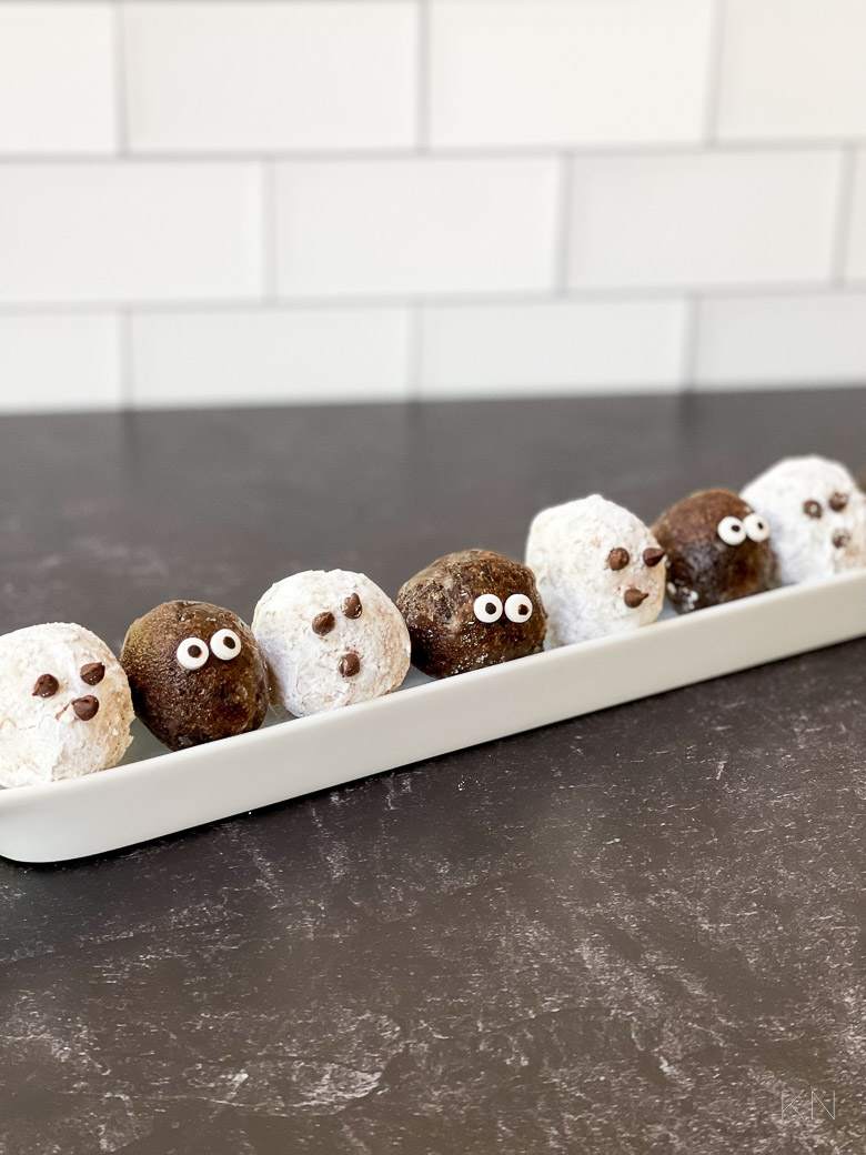 Boo Bites -- Donut Holes with Halloween Faces