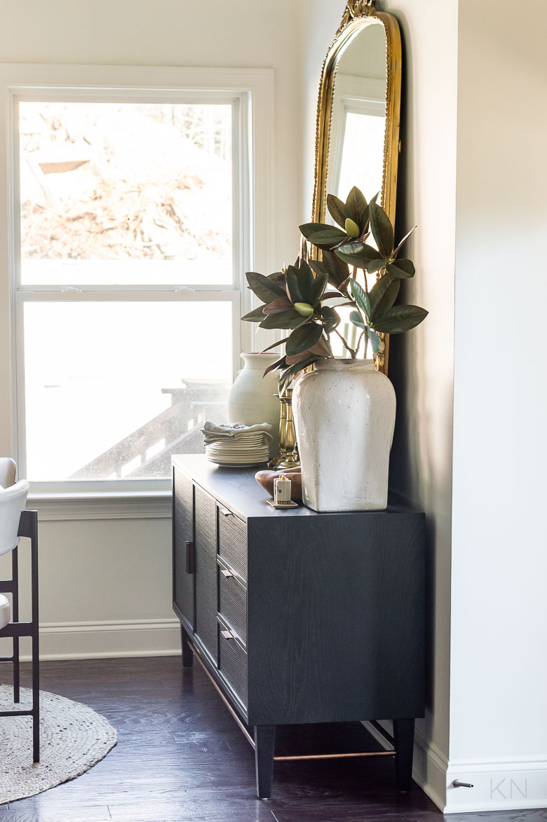 Black Sideboard in the Breakfast Nook and Other Updates