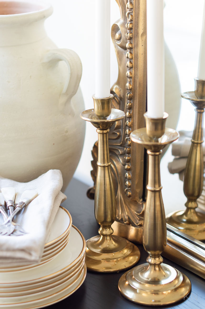 Decorating Ideas with Gold and Organic Pieces