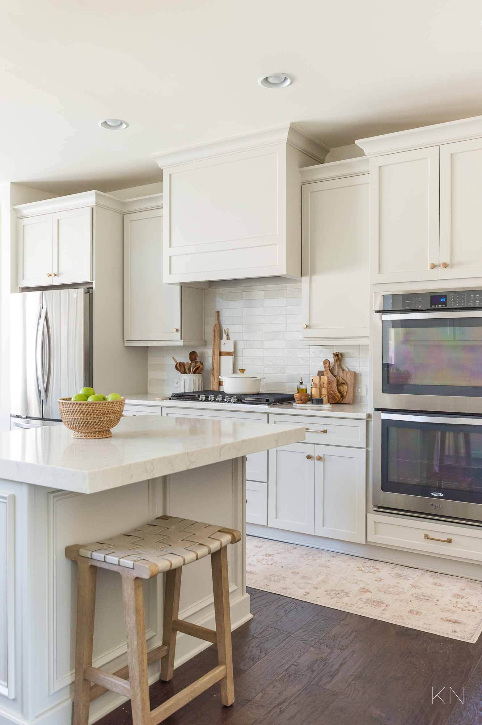 Light Gray Kitchen Makeover in Agreeable Gray Sherwin Williams