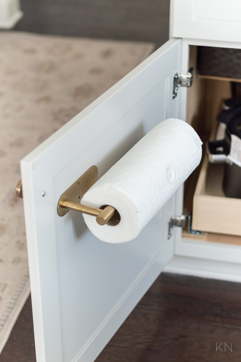 DIY Bronze Under Cabinet Paper Towel Holder